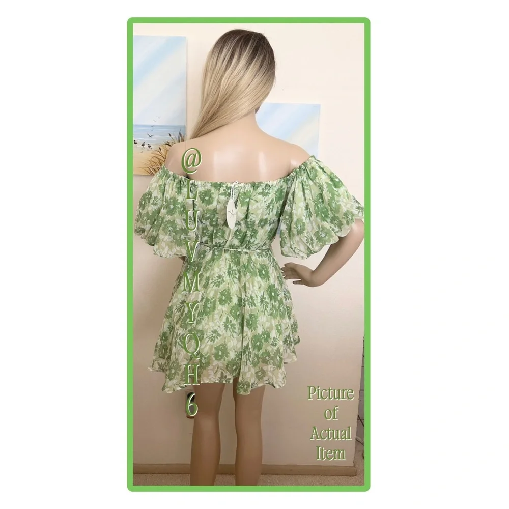 Aiyana Green Floral Mini Dress - Picture 2 of 5